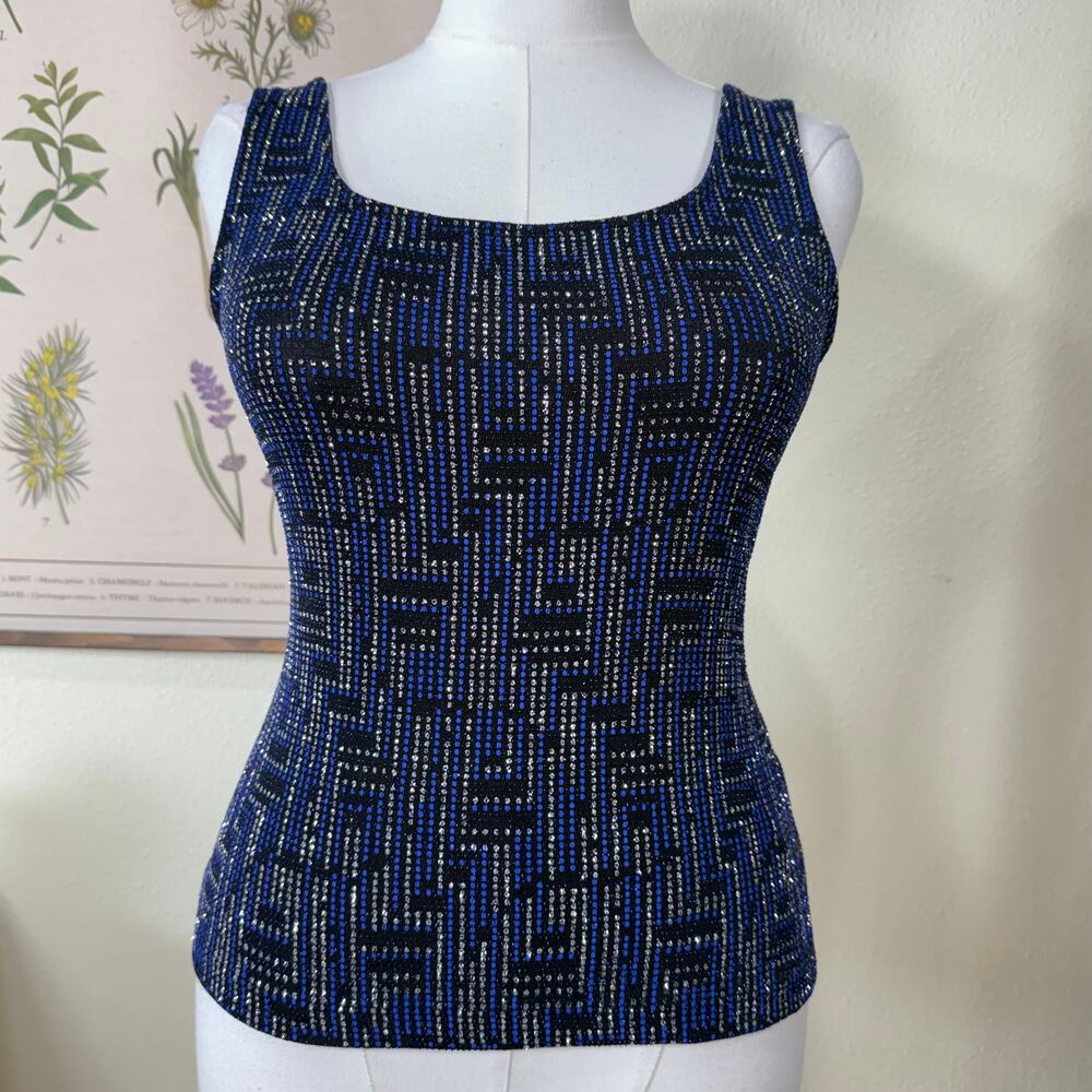 Y2k Glitter Slinky Stretch Sleeveless Top Romantic Goth Glam Whimsigoth Witchy L